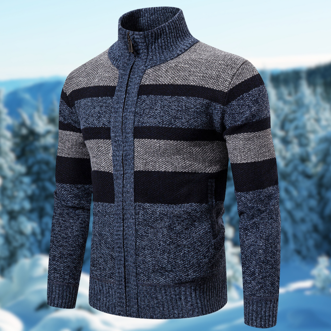 Męski Sweter w Paski z Dzianiny Lekki i Stylowy na Co Dzień