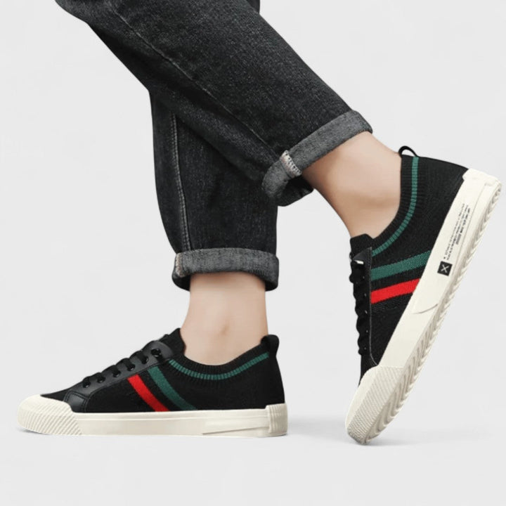 Męskie Trampki Knit Low-Top – Oddychające Buty Sznurowane na Co Dzień w Stylu Smart-Casual
