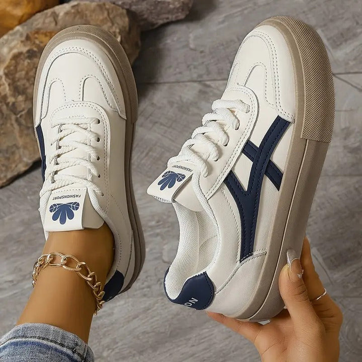 Damskie Retro Panelowe Trampki z Wyściółką