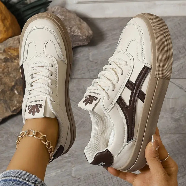 Damskie Retro Panelowe Trampki z Wyściółką