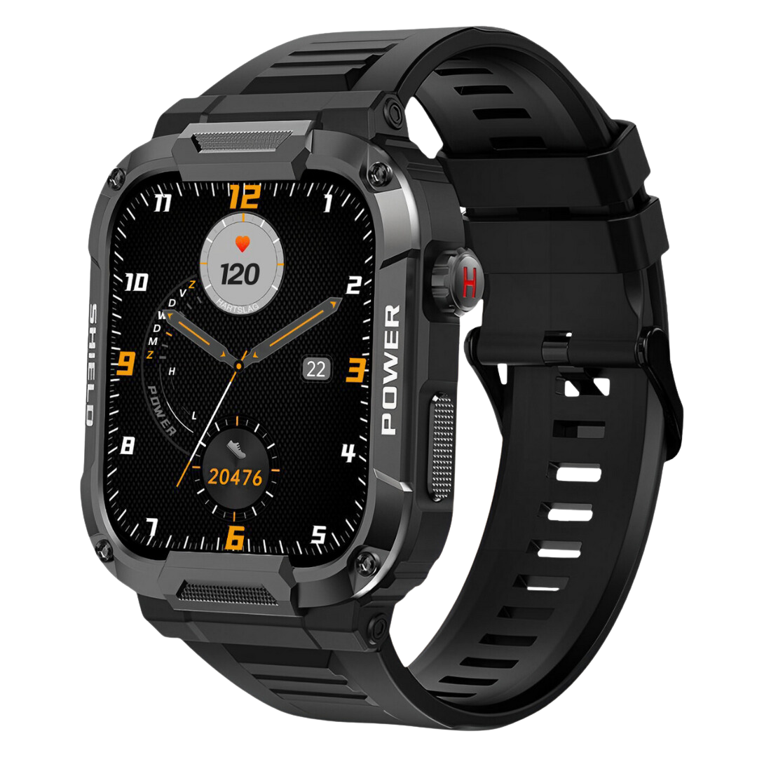 Męski Wytrzymały Smartwatch – Zewnętrzny Zegarek Fitness IP67 z 15-dniowym Czasem Czystym