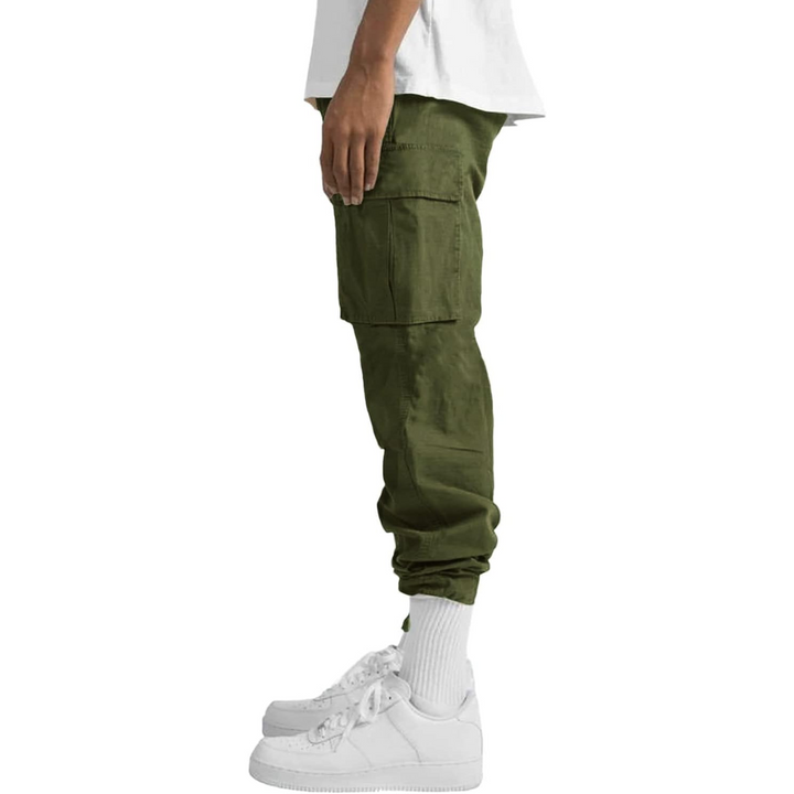 Męskie Spodnie Cargo w Luźnym Stylu z Wieloma Kieszeniami, Ubrania Streetwear
