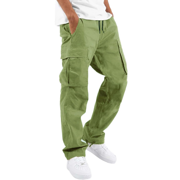 Męskie Spodnie Cargo w Luźnym Stylu z Wieloma Kieszeniami, Ubrania Streetwear