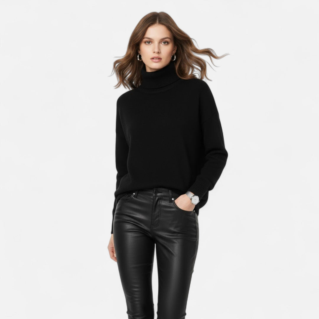 Valmonti | Damski sweter z wełny z domieszką – Oversized gruby splot