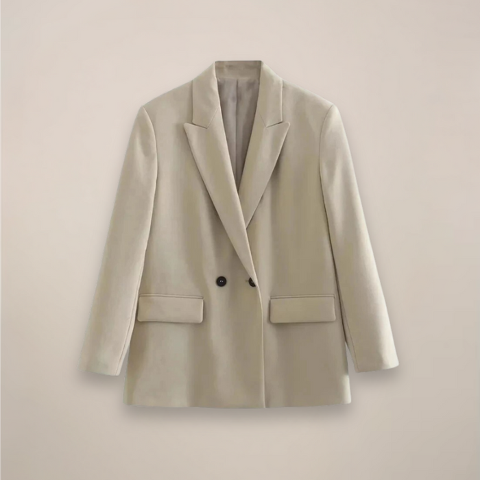 Damski Oversized Blazer Dwurzędowy Długi Fason