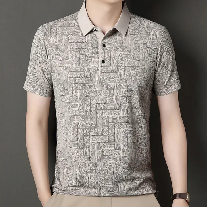 Męska koszulka polo z teksturowanym wzorem dzianiny, krótki rękaw, smart casual