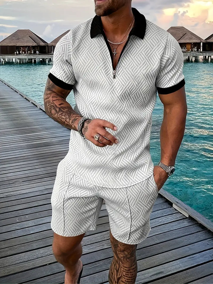 Męski Stylowy Zestaw Dwuczęściowy Premium Casual Smart Outfit Wygodny Nowoczesny Element Garderoby