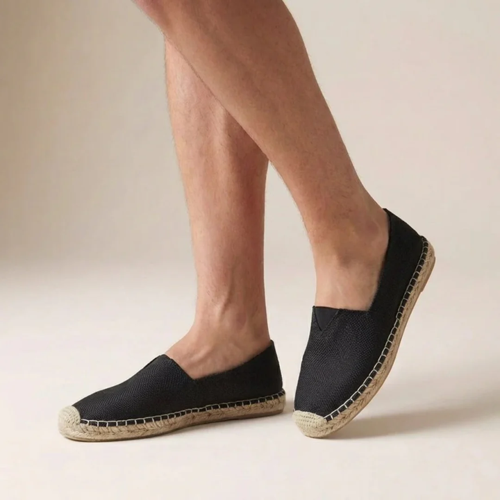 Męskie espadryle na jutowej podeszwie – lekkie buty wsuwane na lato na wakacje i na co dzień