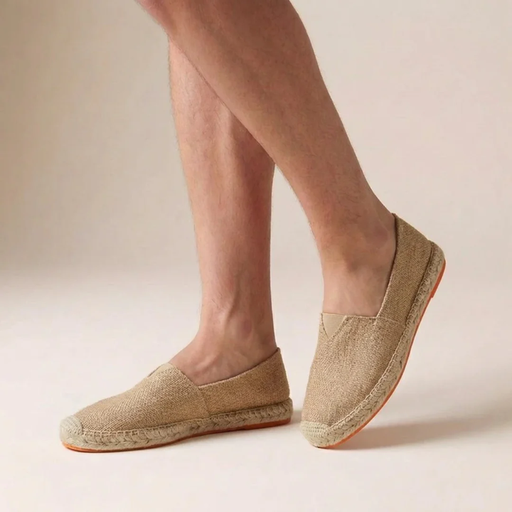Męskie espadryle na jutowej podeszwie – lekkie buty wsuwane na lato na wakacje i na co dzień