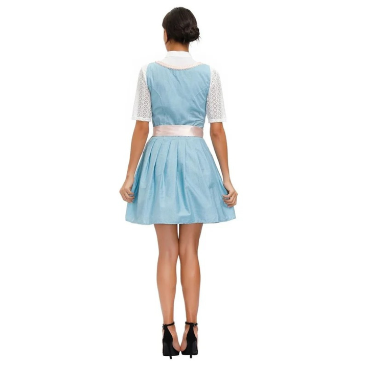 Sukienka Dirndl z Koronką dla Kobiet – Mini na Oktoberfest z Dekoracyjnym Fartuszkiem