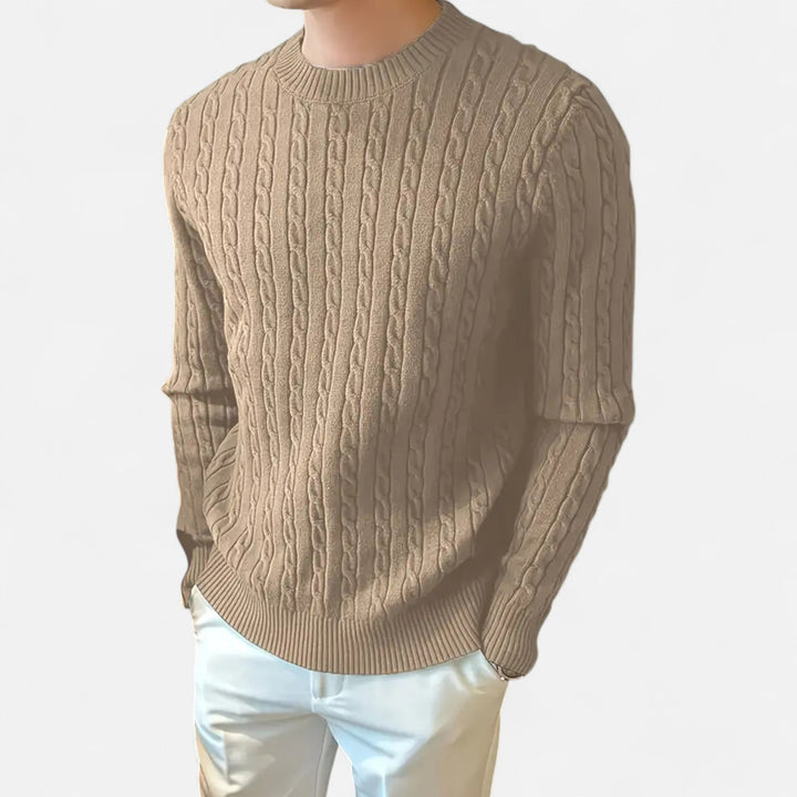 Valmonti | Męski Sweter z Rękawem Ribbed Knit
