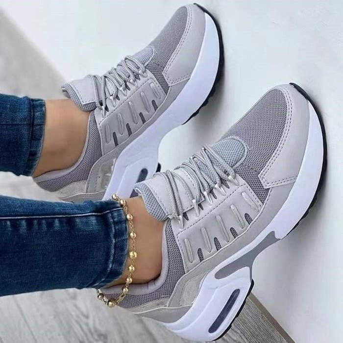 Damskie sneakersy na platformie z wiązaniem i amortyzacją