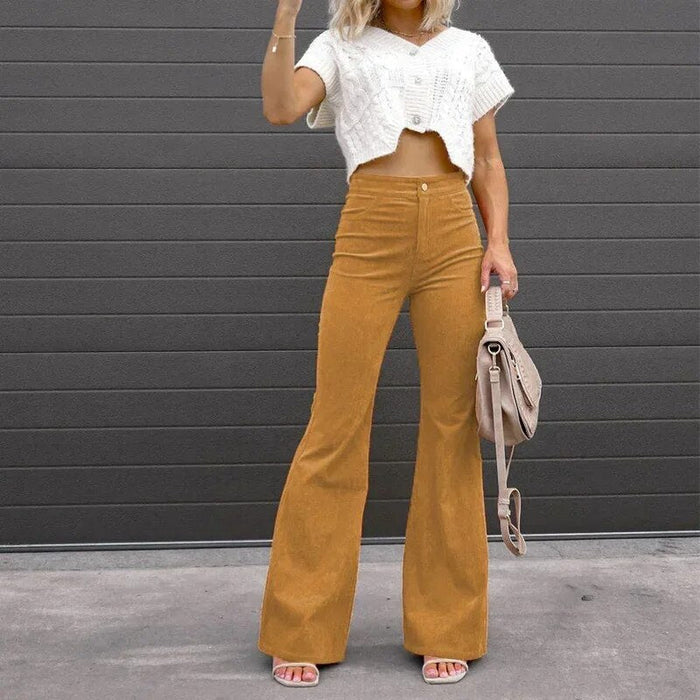 Damskie Spodnie Dzwony Wysoki Stan Elegancki Krój Wygodne Stylowe Codzienne Uniwersalne Spodnie