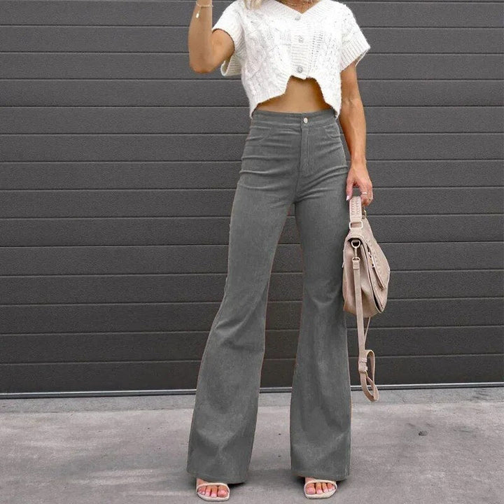 Damskie Spodnie Dzwony Wysoki Stan Elegancki Krój Wygodne Stylowe Codzienne Uniwersalne Spodnie