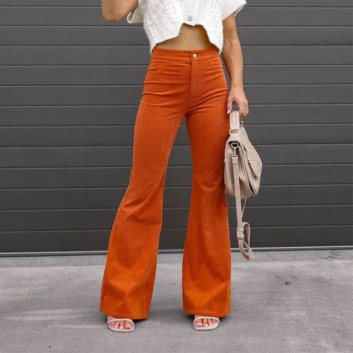 Damskie Spodnie Dzwony Wysoki Stan Elegancki Krój Wygodne Stylowe Codzienne Uniwersalne Spodnie