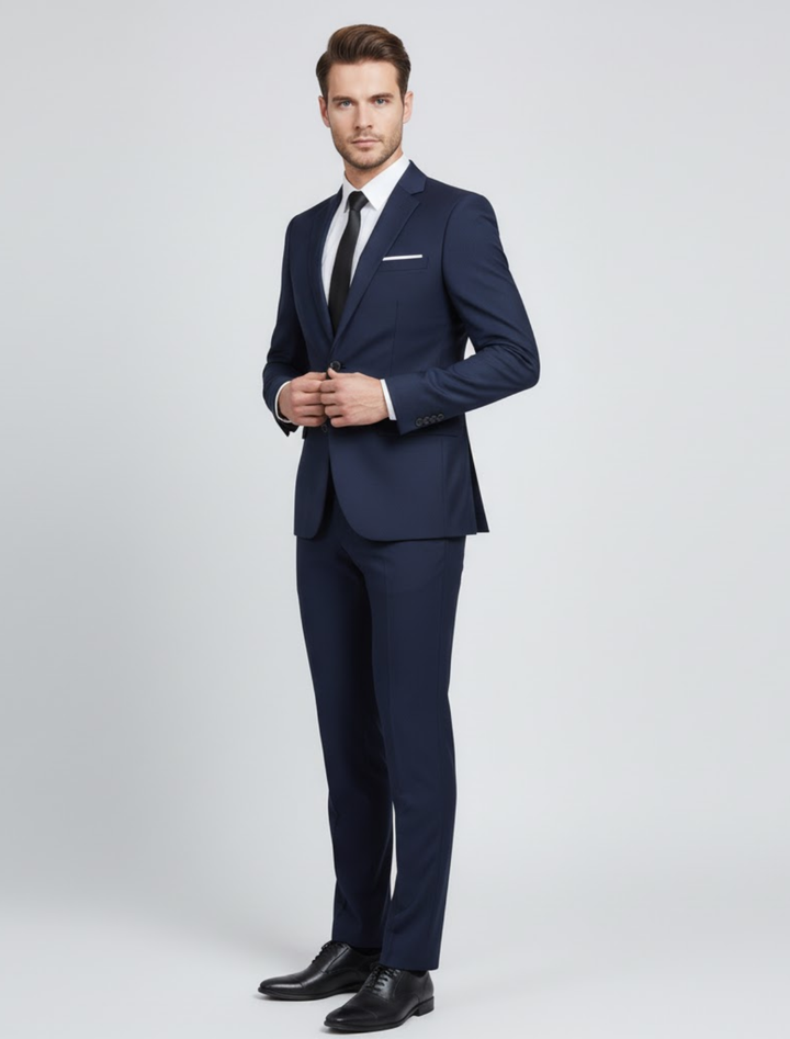 Męski Slim Fit Formalny Garnitur Dwu Częściowy