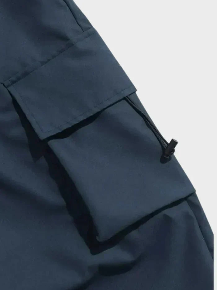 Męskie Spodnie Cargo z Szerokimi Nogawkami – Luźne Spodnie Streetwear z Elastycznym Pasem i Kieszeniami Użytkowymi