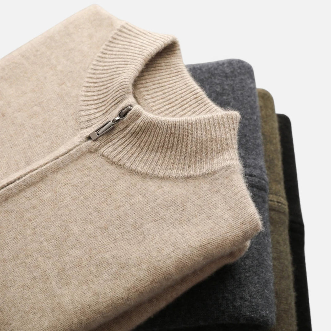 Valmonti | Męski kardigan – Elegancja z zamkiem z wełny merino