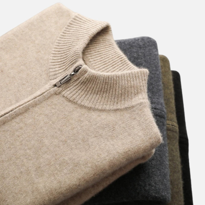 Valmonti | Męski kardigan – Elegancja z zamkiem z wełny merino