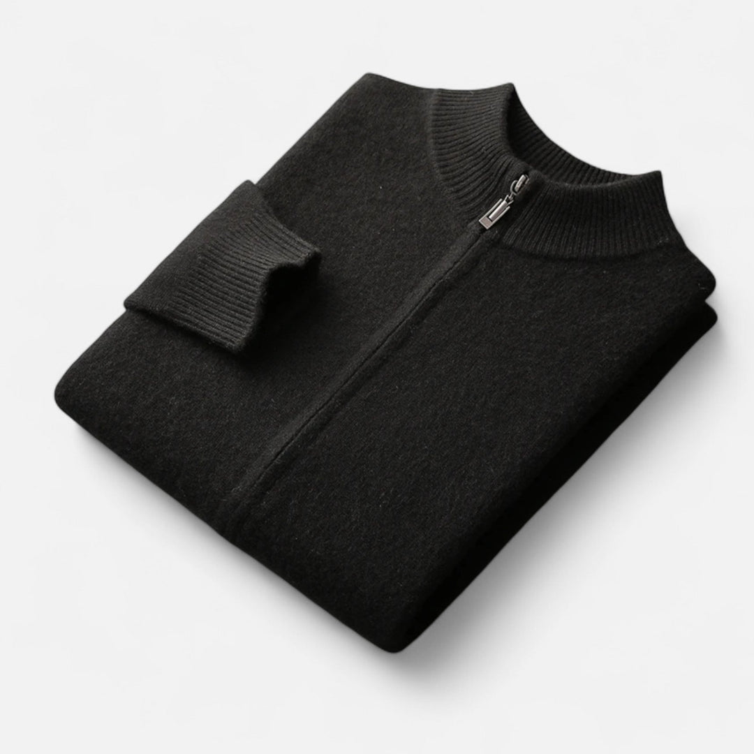 Valmonti | Męski kardigan – Elegancja z zamkiem z wełny merino