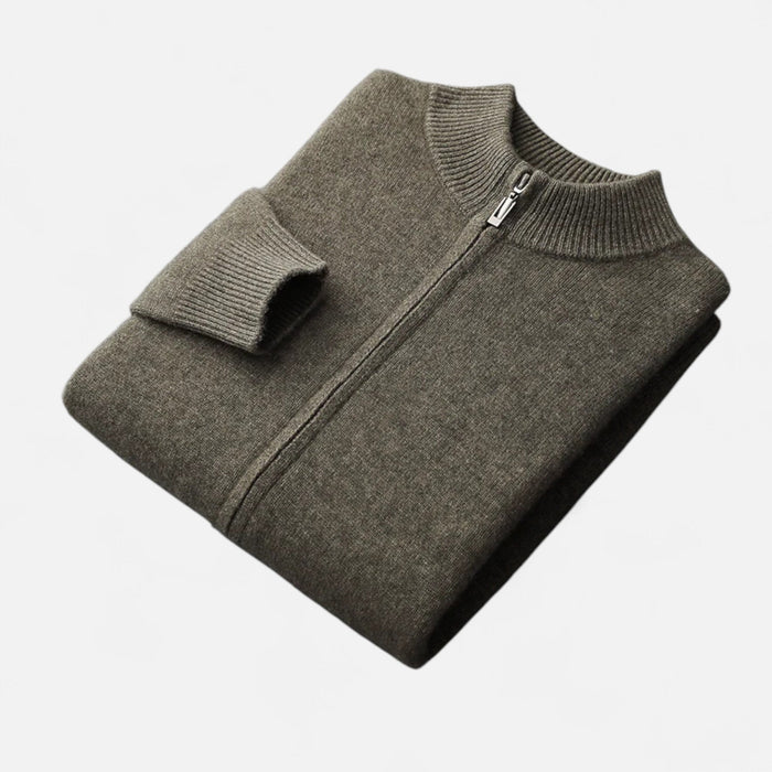 Valmonti | Męski kardigan – Elegancja z zamkiem z wełny merino