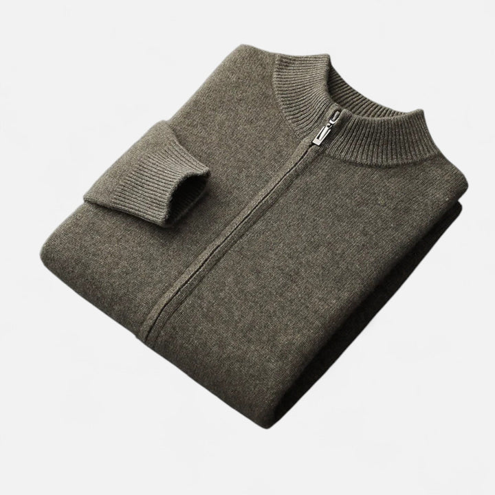 Valmonti | Męski kardigan – Elegancja z zamkiem z wełny merino