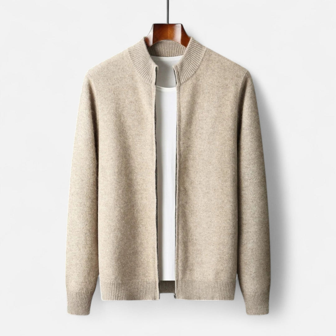 Valmonti | Męski kardigan – Elegancja z zamkiem z wełny merino