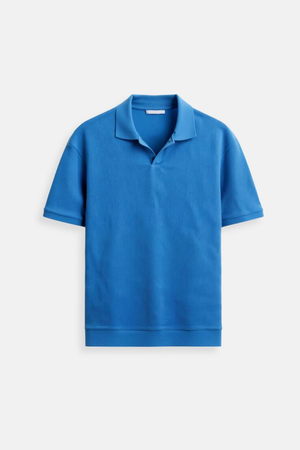 Męska Strukturalna Koszulka Polo Klasyczna Krótki Rękaw V-Neck Regular Fit Elegancka Codzienna Odzież