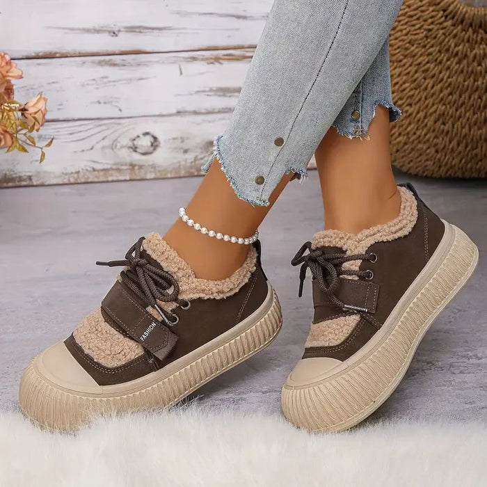 Damskie Sneakersy Zimowe z Podszewką i Podwyższoną Podeszwą