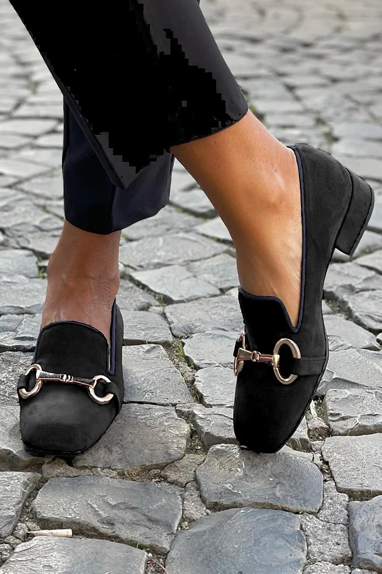 Damskie Mokasyny z Detalem w Kształcie Łyżwy Eleganckie Buty Slip-On Płaskie