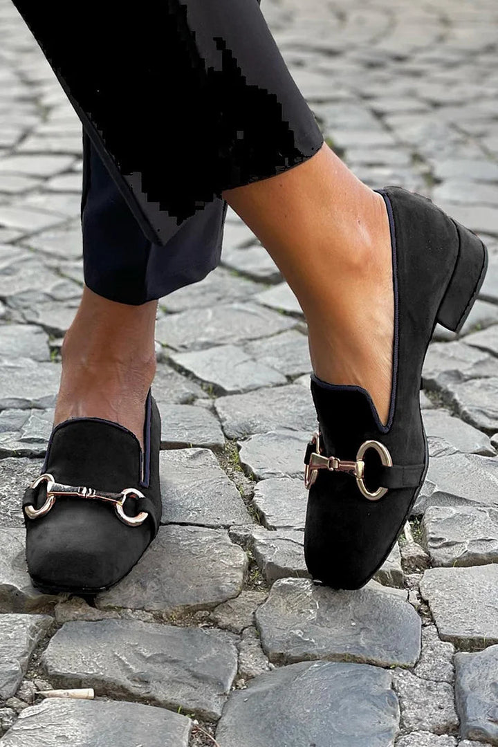 Damskie Mokasyny z Detalem w Kształcie Łyżwy Eleganckie Buty Slip-On Płaskie