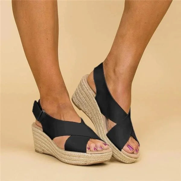 Kobiece sandały na koturnie Wygodne, lekkie, oddychające, letnie, eleganckie, codzienne, stylowe obuwie
