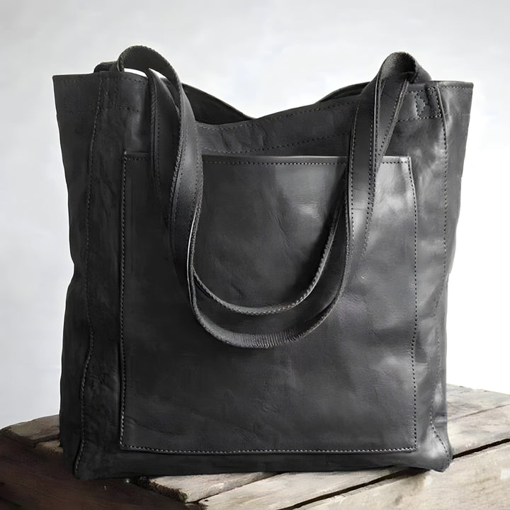 Damska torba skórzana w rozmiarze oversize z minimalistycznymi ramiączkami