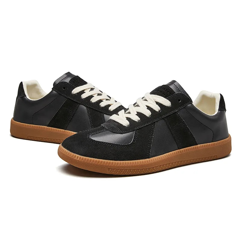 Męskie Retro Panelowe Sneakersy Niskie Z Sznurowadłami