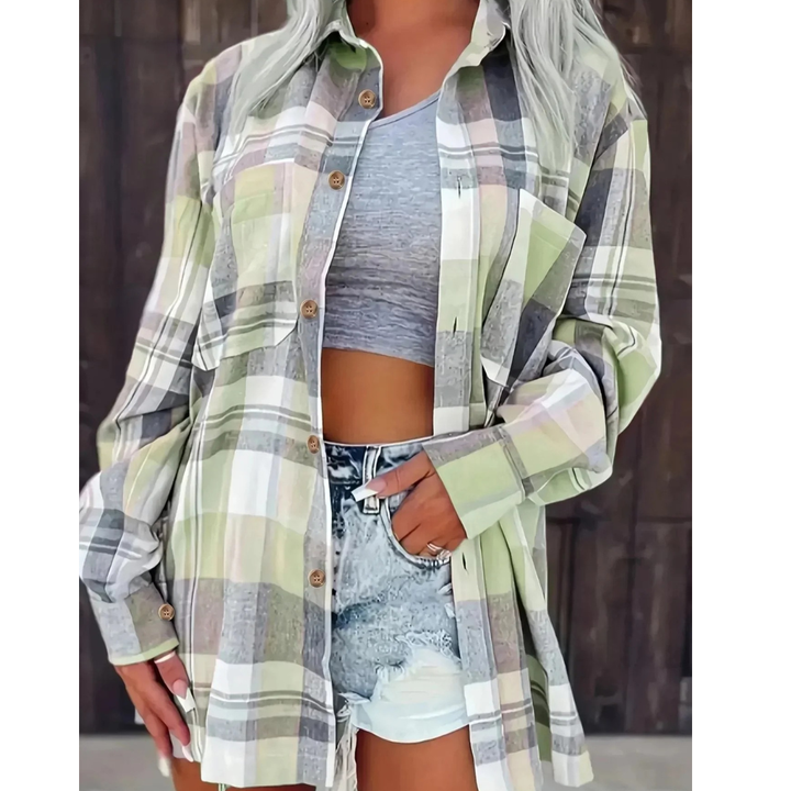 Koszula flanelowa w oversize – Luźna, w kratę, idealna na jesień i zimę
