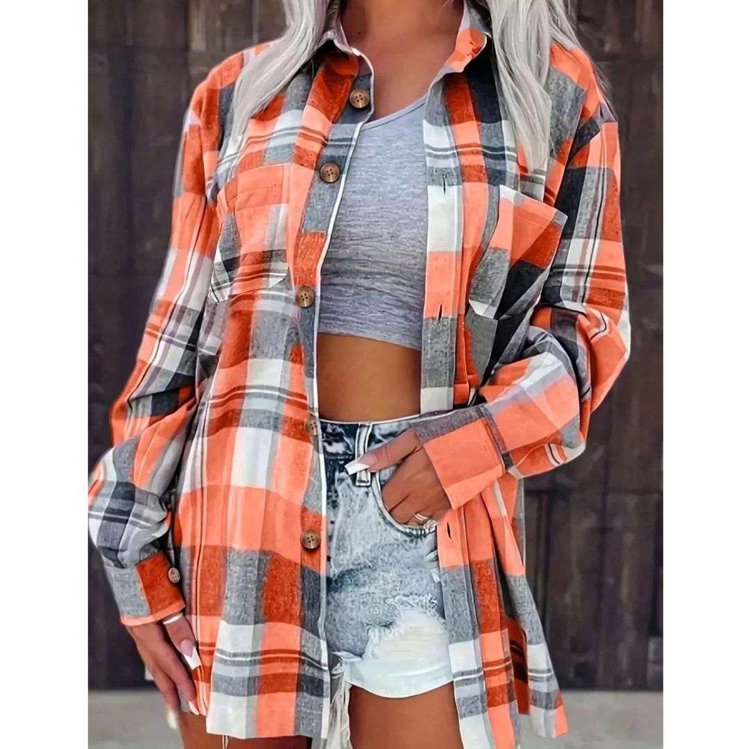 Koszula flanelowa w oversize – Luźna, w kratę, idealna na jesień i zimę