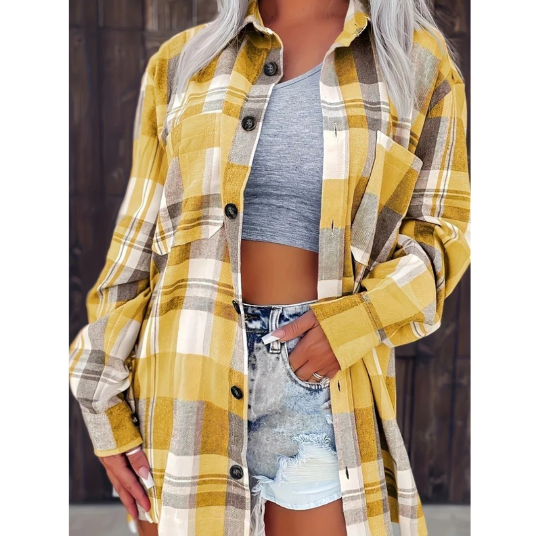 Koszula flanelowa w oversize – Luźna, w kratę, idealna na jesień i zimę