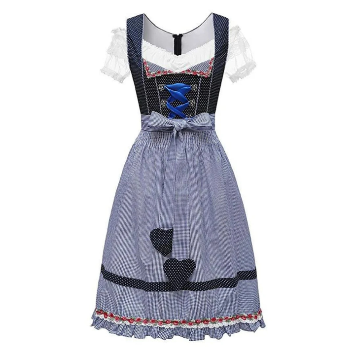 Kobieca Suknia Dirndl z Fartuszkiem – Sukienka Folkowa na Oktoberfest z Ramiączkiem