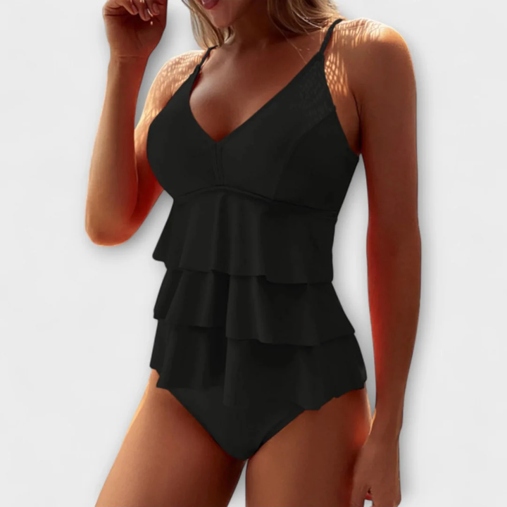 Kobiece Tankini z Falbankami – Stylowy Strój Kąpielowy na Plażę i Basen
