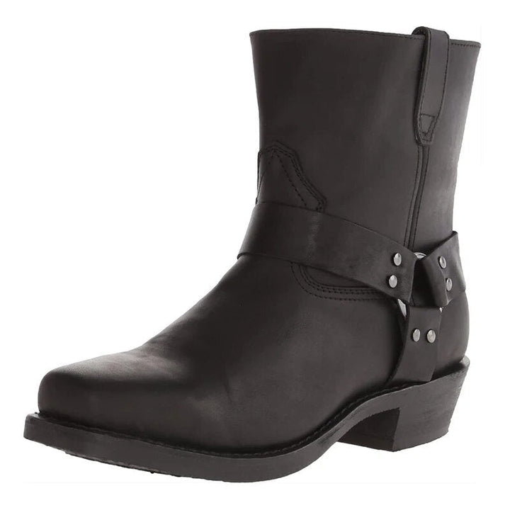 Męskie Skórzane Buty Western Stylowe Trwałe Wygodne Codzienne Ubranie na Przygody