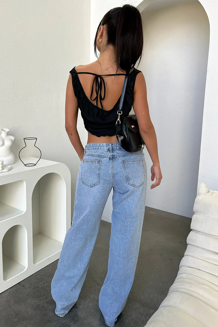 Damskie dżinsy Relaxed Straight-Leg – Wygodny codzienny denim na wiosenne casualowe stylizacje