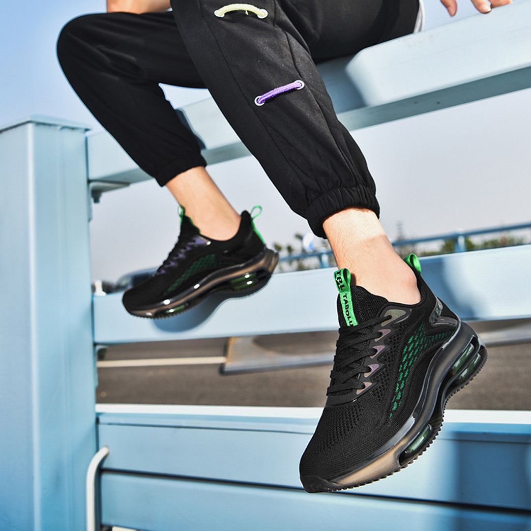 Męskie sneakersy z siateczki z poduszką powietrzną, rzeźbiona podeszwa wydajnościowa