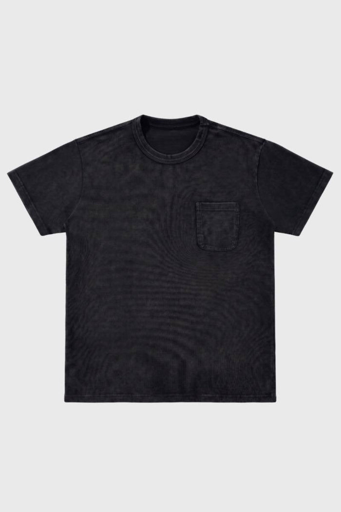 Męska koszulka T-shirt z kieszonką na piersi, prana, codzienny krój