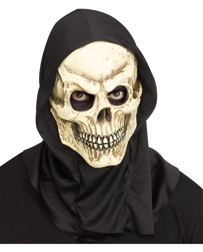 Maska na Halloween z zepsutą czaszką dla dorosłych
