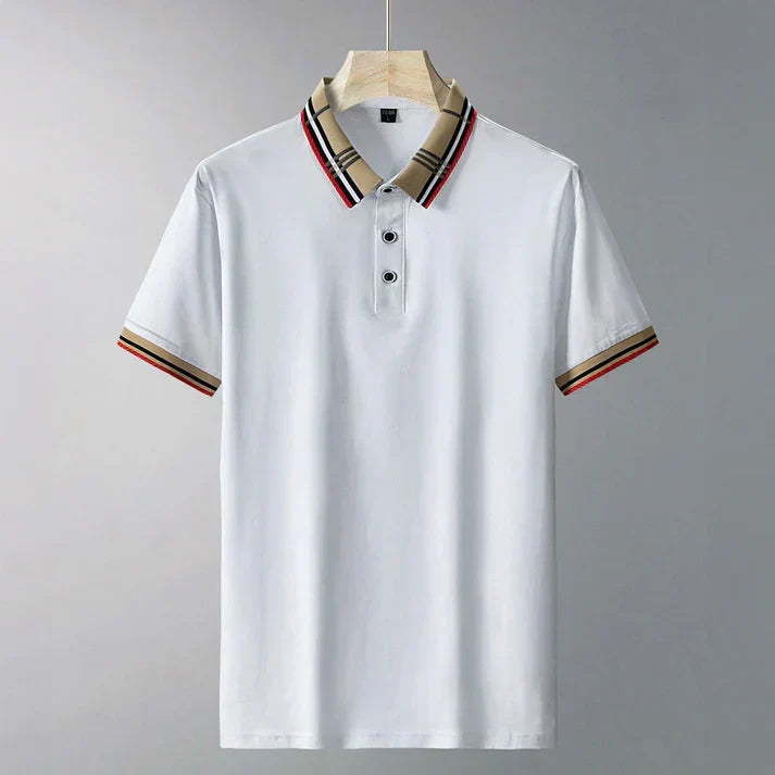 Męska koszulka polo z kontrastowym kołnierzykiem, wyrafinowany styl smart casual
